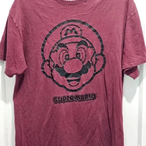 SUPER MARIO Tee Shirt - Size Large Youth - Burgundy Color - Picture 3 of 15